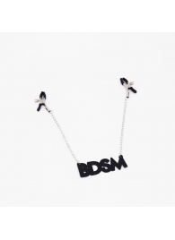 Зажимы на соски с кожаной подвеской BDSM - Crazy Handmade - купить с доставкой в Волгодонске