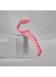 Розовый безремневой страпон Strap-on-me Semi-Realistic Bendable Strap-On size S - Strap-on-me - купить с доставкой в Волгодонске