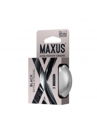 Черные утолщенные презервативы MAXUS Extra Strong с железным кейсом - 3 шт. - Maxus - купить с доставкой в Волгодонске