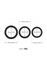 Набор из 3 черных эрекционных колец Stay Hard - Boys of Toys - в Волгодонске купить с доставкой