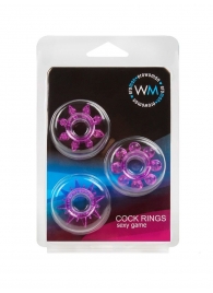 Набор из 3 лиловых эрекционных колец различной формы - Erowoman-Eroman - в Волгодонске купить с доставкой