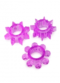 Набор из 3 лиловых эрекционных колец различной формы - Erowoman-Eroman - в Волгодонске купить с доставкой