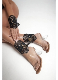 Черный фигурные оковы с золотистой фурнитурой - Crazy Handmade - купить с доставкой в Волгодонске