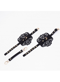 Черный фигурные оковы с золотистой фурнитурой - Crazy Handmade - купить с доставкой в Волгодонске