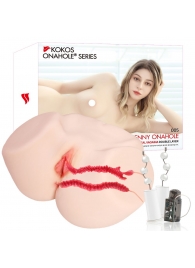 Мастурбатор-полуторс с двойным слоем материала и вибрацией Jenny Onahole Real Vagina - KOKOS - в Волгодонске купить с доставкой