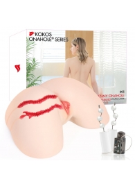 Мастурбатор-полуторс с двойным слоем материала и вибрацией Jenny Onahole Real Hips - KOKOS - в Волгодонске купить с доставкой