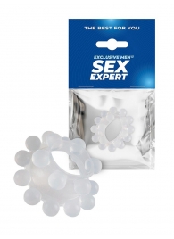 Эластичное эрекционное кольцо с двумя рядами шариков - Sex Expert - в Волгодонске купить с доставкой