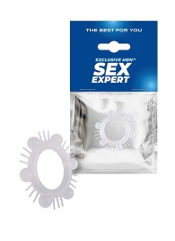 Эластичное эрекционное кольцо с шипиками и шариками - Sex Expert - в Волгодонске купить с доставкой