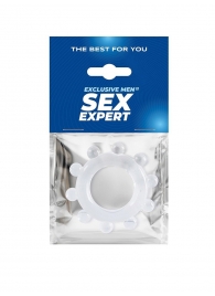 Прозрачное эрекционное кольцо со стимулирующими шариками - Sex Expert - в Волгодонске купить с доставкой