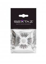 Эластичное эрекционное кольцо с черными «ресничками» - Sextaz - в Волгодонске купить с доставкой