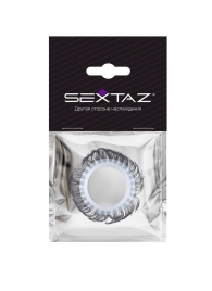 Эластичное эрекционное колечко с черными «ресничками» - Sextaz - в Волгодонске купить с доставкой
