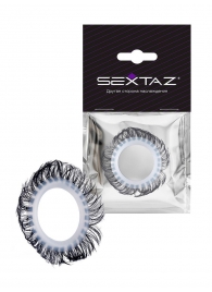 Эластичное эрекционное колечко с черными «ресничками» - Sextaz - в Волгодонске купить с доставкой