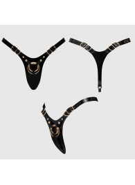 Черный пояс для фиксации насадок Strap-On-Me Leatherette Harness Fabulous - Strap-on-me - купить с доставкой в Волгодонске