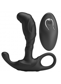 Черный изогнутый массажёр простаты с вибрацией и пультом ДУ - Baile - в Волгодонске купить с доставкой