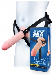 Мужской полый страпон на регулируемых ремешках - 22 см. - Sex Expert - купить с доставкой в Волгодонске
