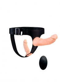 Женский страпон с 2 насадками, вибрацией и пультом ДУ - Erowoman-Eroman - купить с доставкой в Волгодонске