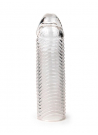 Прозрачная закрытая насадка на пенис с ребрышками - 16 см. - Sex Expert - в Волгодонске купить с доставкой