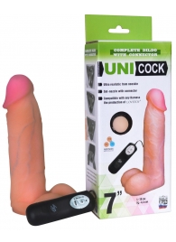 Фаллическая насадка Харнесс UNICOCK 7  с вибрацией - 19 см. - LOVETOY (А-Полимер) - купить с доставкой в Волгодонске