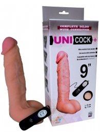 Фаллическая насадка Харнесс UNICOCK 9  с вибрацией - 24 см. - LOVETOY (А-Полимер) - купить с доставкой в Волгодонске