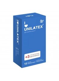 Классические презервативы Unilatex Natural Plain - 12 шт. + 3 шт. в подарок - Unilatex - купить с доставкой в Волгодонске