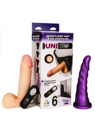 Вибрострапон с двумя насадками UniStrap - 18 и 18 см. - LOVETOY (А-Полимер) - купить с доставкой в Волгодонске