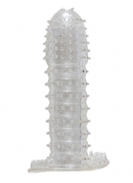 Гелевая прозрачная насадка c шипами - 12 см. - Toyfa Basic - в Волгодонске купить с доставкой
