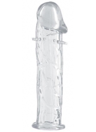Гладкая прозрачная насадка с усиками под головкой - 12,5 см. - Toyfa Basic - в Волгодонске купить с доставкой