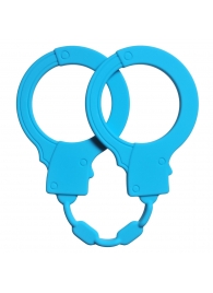 Голубые силиконовые наручники Stretchy Cuffs Turquoise - Lola Games - купить с доставкой в Волгодонске