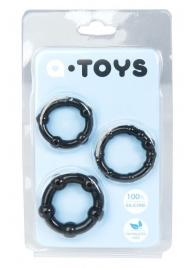 Набор из 3 чёрных эрекционных колец A-toys - A-toys - в Волгодонске купить с доставкой