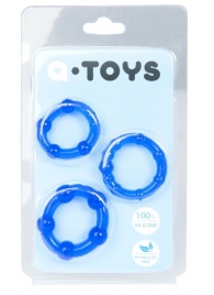 Набор из 3 синих эрекционных колец A-toys - A-toys - в Волгодонске купить с доставкой
