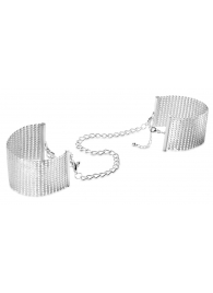 Серебристые наручники-браслеты Desir Metallique Handcuffs - Bijoux Indiscrets - купить с доставкой в Волгодонске