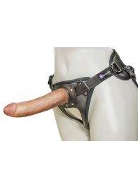 Насадка-фаллоимитатор на кожаных трусиках Harness Ultra Realistic 7  - 18 см. - LOVETOY (А-Полимер) - купить с доставкой в Волгодонске
