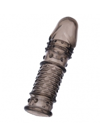 Дымчатая закрытая насадка ToyFa XLover с чешуйками и пупырышками - 13,5 см. - ToyFa - в Волгодонске купить с доставкой