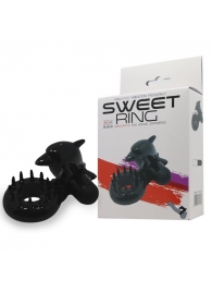 Чёрное эрекционное виброкольцо Sweet Ring с дельфинчиком - Baile - в Волгодонске купить с доставкой