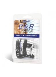 Утяжка на пенис на замочке Duo Cock And Ball Lock - BlueLine - купить с доставкой в Волгодонске