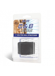 Чёрная утяжка на мошонку 1  Velcro Ball Stretcher - BlueLine - купить с доставкой в Волгодонске