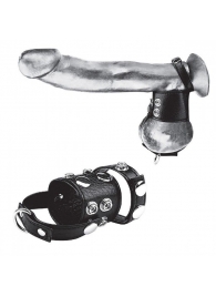 Утяжка на пенис и мошонку Cock Ring With 1.5  Ball Stretcher And Optional Weight Ring - BlueLine - купить с доставкой в Волгодонске