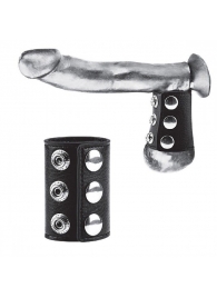 Утяжка на пенис на кнопочках 100% PVC STRAP WITH METAL SNAP - BlueLine - купить с доставкой в Волгодонске