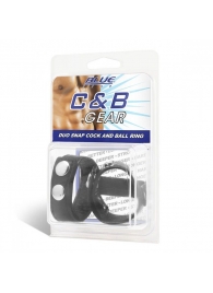 Утяжка на пенис с клёпками Duo Snap Cock And Ball Ring - BlueLine - купить с доставкой в Волгодонске