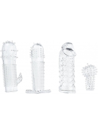 Набор из 4 насадок на член Pleasured Penis Enhancement Sleeve 4 Pack - XR Brands - в Волгодонске купить с доставкой