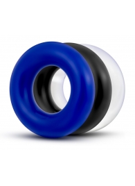 Набор из 3 разноцветных колец Stay Hard Donut Rings - Blush Novelties - в Волгодонске купить с доставкой