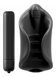 Чёрный мастурбатор Vibrating Silicone Stimulator с вибрацией - Pipedream - в Волгодонске купить с доставкой