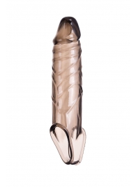 Дымчатая фаллическая насадка с подхватом и закрытой головкой - 16,2 см. - ToyFa - в Волгодонске купить с доставкой