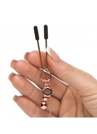 Золотистые зажимы для сосков и клитора All Sensation Nipple and Clitoral Chain - Fifty Shades of Grey - купить с доставкой в Волгодонске