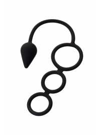 Тройное эрекционное кольцо с анальным хвостом Drop S-size - Erotist Adult Toys - в Волгодонске купить с доставкой