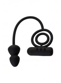 Чёрное эрекционное кольцо с вибропулькой и анальным хвостом - Erotist Adult Toys - в Волгодонске купить с доставкой