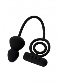 Чёрное эрекционное кольцо с вибростимулятором и анальным хвостом - Erotist Adult Toys - в Волгодонске купить с доставкой