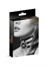 Чёрный тройной чокер с большим кольцом - Bijoux Pour Toi - купить с доставкой в Волгодонске