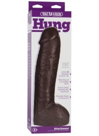 Большая насадка для трусиков Vac-U-Lock Realistic Hung - 31,7 см. - Doc Johnson - купить с доставкой в Волгодонске