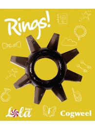 Чёрное эрекционное кольцо Rings Cogweel - Lola Games - в Волгодонске купить с доставкой